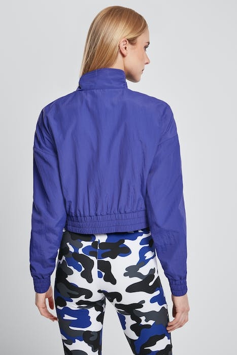 LADIES CROPPED CRINKLE NYLON PULL OVER JACKET BLUEPURPLE 3