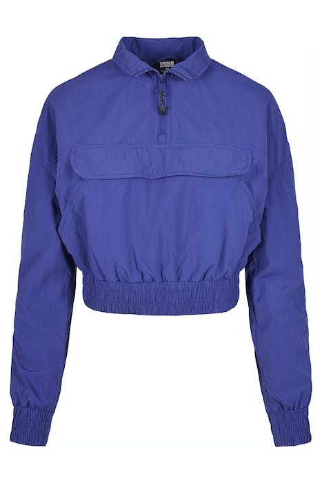 LADIES CROPPED CRINKLE NYLON PULL OVER JACKET BLUEPURPLE 1
