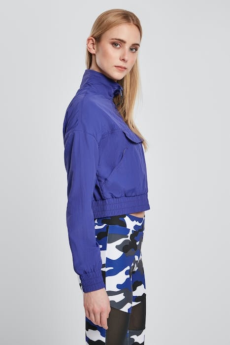 LADIES CROPPED CRINKLE NYLON PULL OVER JACKET BLUEPURPLE 5