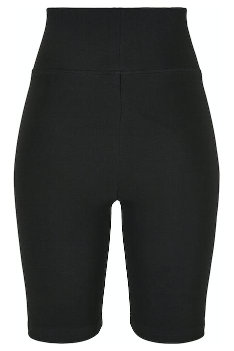 LADIES HIGH WAIST BRANDED CYCLE SHORTS BLACK/BLACK 1