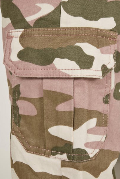 LADIES HIGH WAIST CAMO CARGO PANTS DUSKROSE CAMO 5