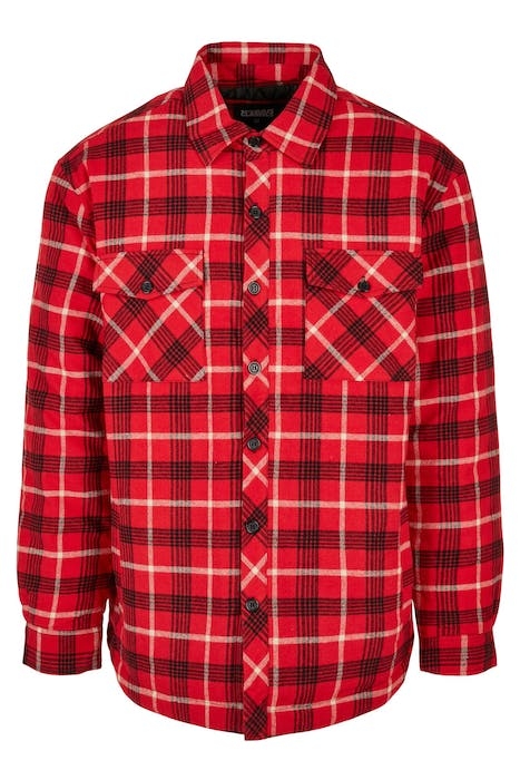 PLAID QUILTED SHIRT JACKET RED/BLACK 1