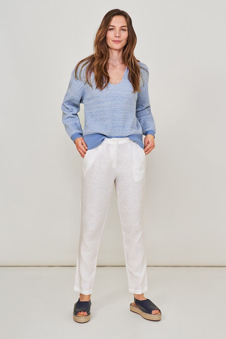 MADDIE LINEN TROUSER BRILLIANT WHITE 3