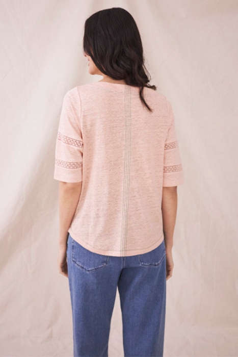 ROBIN LINEN JERSEY TOP PINK 2