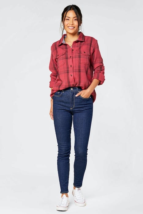 BLANKET SHIRT DUSTY RED CUSCO PLAID 3