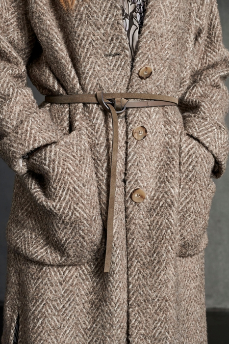 COAT WITH HERRINGBONE DESIGN WARM GREY / GREIGE 4