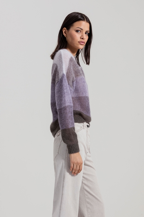 MOHAIR JUMPER COLOUR GRADATION MAUVE / WHITE 2