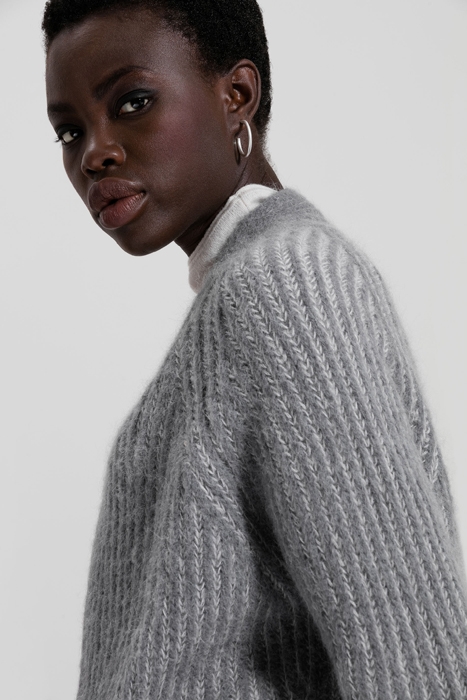 RIBBED-LOOK CARDIGAN PEARL 4