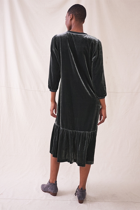 SADIE VELVET MINI DRESS DK GREY 3