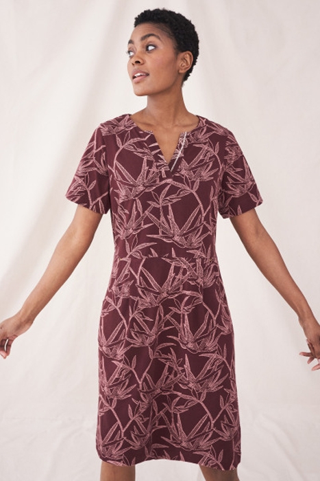 RUBY COTTON JERSEY DRESS BROWN MULTI 2