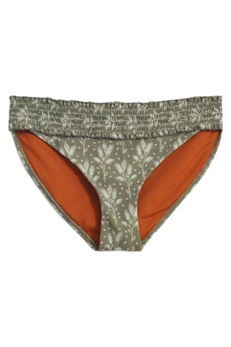 SHIRRING BIKINI BOTTOMS GREEN MLT 1