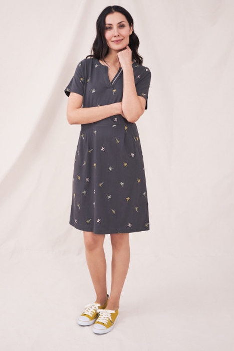 RUBY COTTON EMBROIDERED DRE GREY 2