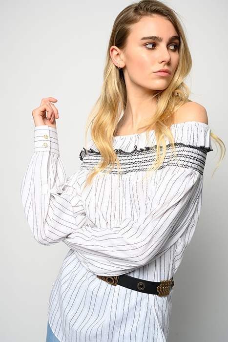 AFFRANTO BLUSA TELA OPERATA RI WHITE/BLACK 1