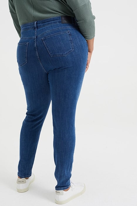 DAMES HIGH RISE SKINNY JEANS MET STRETCH - CURVE DARK BLUE 3