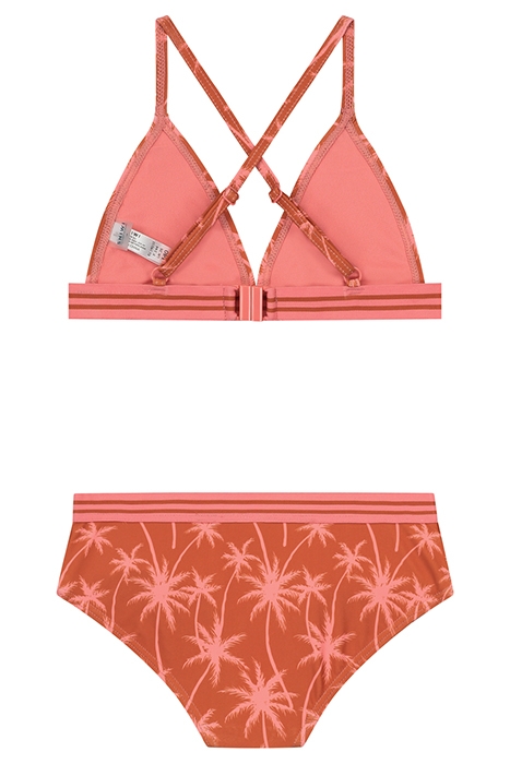 GIRLS LUNA BIKINI SET VACATION PALM SPICE ROUTE BROWN 2