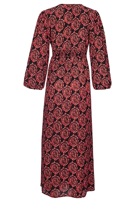 LADIES BEIRUT DRESS PEACOCK LEAF WINE RED 4