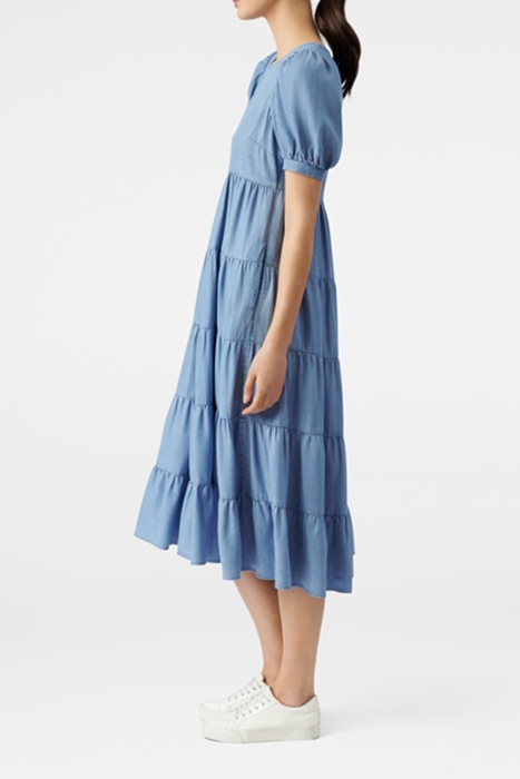 PIPPA DENIM MIDI SMOCK DRESS MID WASH 3