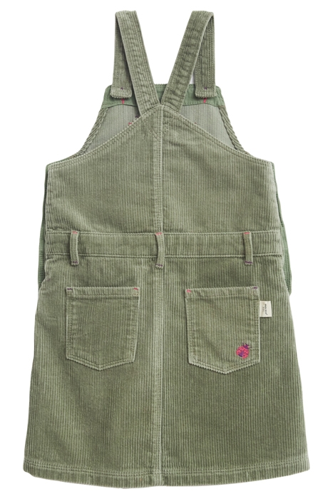DARA CORD PINAFORE DRESS GREEN PLAIN 2