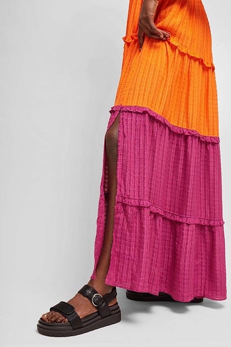 ADIRA BIRCH TIERED MAXI DRESS BEESWX/NEON ORG/VIOL 3