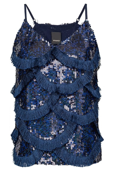 TOCCALMATTO TOP FULL PAILLETTE BLUE/BRIGHT BLUE MULTI-COLOUR 6