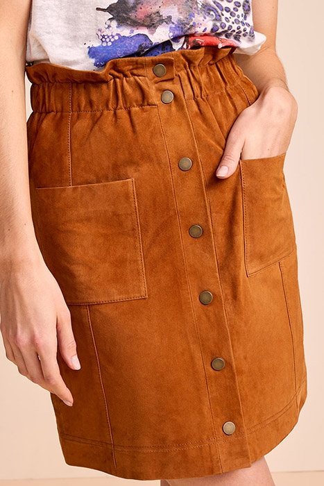 JAMES - SHORT COGNAC SUEDE SKIRT COGNAC 4