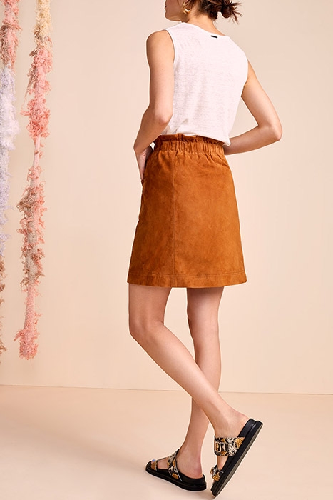 JAMES - SHORT COGNAC SUEDE SKIRT COGNAC 3