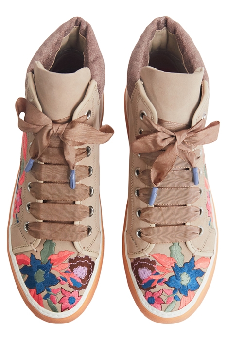 EMBROIDERED HIGH TOP TRAINER NAT 3