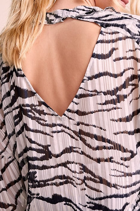 CLIFF - OFF WHITE BLOUSE WITH ZEBRA PRINT ECRU 5