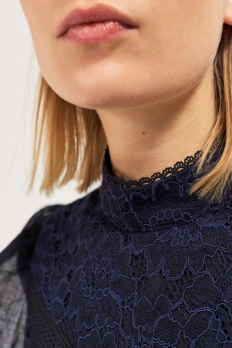 NAVY BLUE LACE DRESS BLACK 5