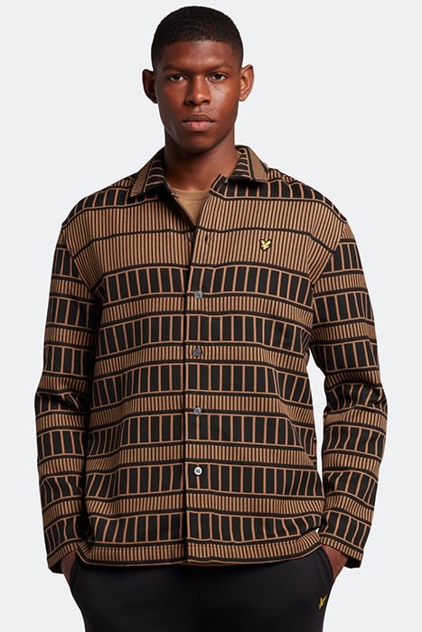 GRID OVERSHIRT CAMEL BRONZE/JET BLACK 1