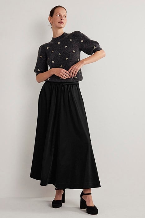 FULL SATIN MAXI SKIRT BLK 3