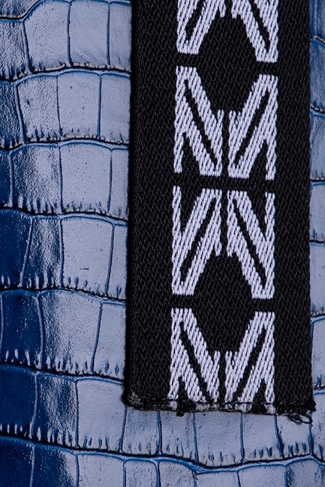 CROC EMBOSSED OVER-KNEE-BOOTS BLUE 8