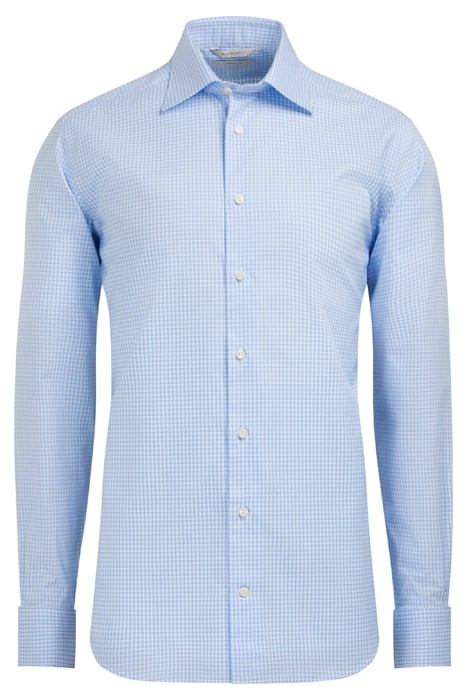 Light Blue Checked Slim Fit Shirt 2