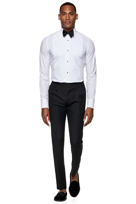 White Piqué Slim Fit Tuxedo Shirt 4