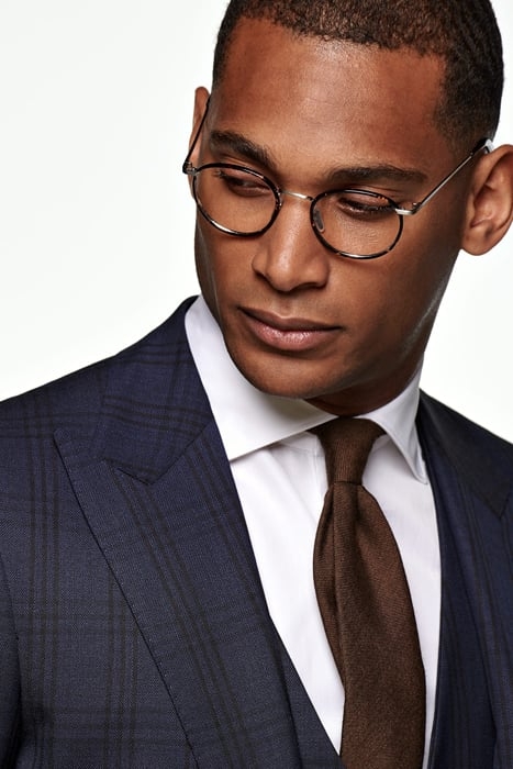 Mid Blue Checked Washington Suit 3