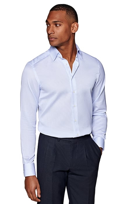 Light Blue Checked Slim Fit Shirt 1