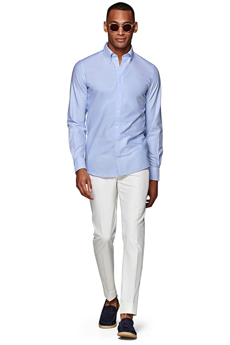 Light Blue Royal Oxford Slim Fit Shirt 4