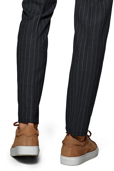 Mid Grey Striped Drawstring Ames Trousers 7