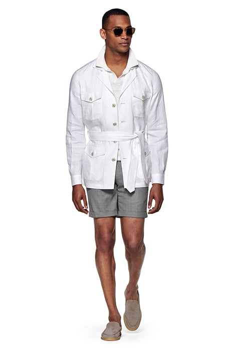 WHITE BELTED SAFARI JACKET 4
