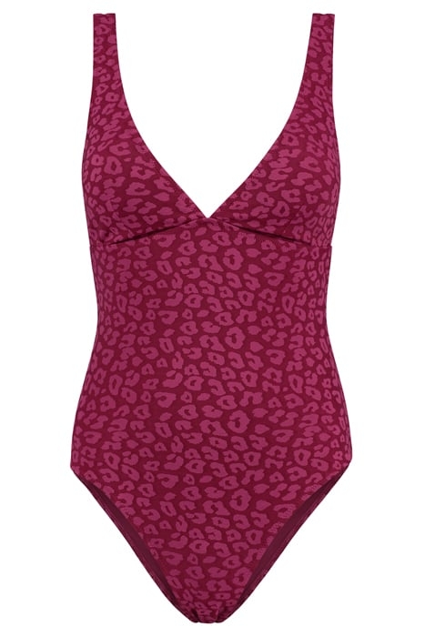 LADIES AMY SWIMSUIT JAVA LEOPARD STRUCTURE GRAPEJUICE PURPLE 1
