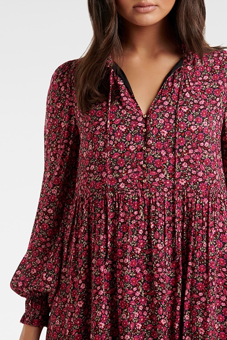 NOLA TIERED SMOCK MINI DRESS ROUGE ADDISON DITSY 5