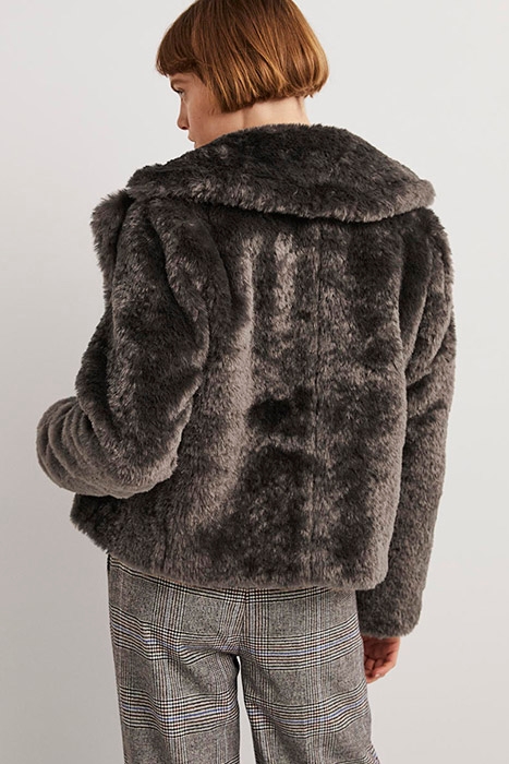 FAUX FUR JACKET BRN 2