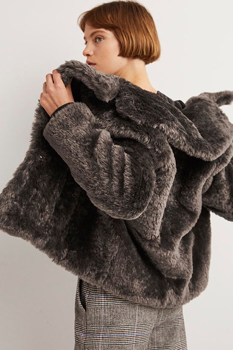 FAUX FUR JACKET BRN 5