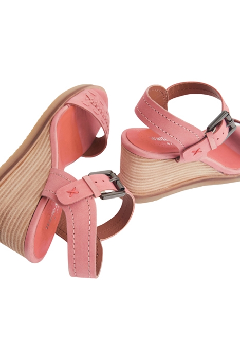CRAFT LEATHER WEDGE SANDAL MID PINK 4