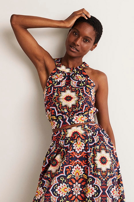 JESSICA HALTERNECK CO-ORD TOP NVY 3