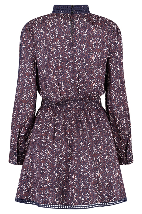 TAPE FLOWER DRESS DARK BROWN 2