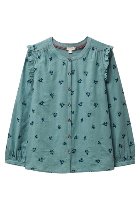 FLORINE EMBROIDERED SHIRT TEAL 1
