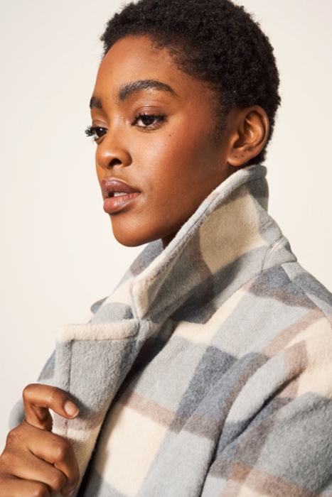 ISOBELLE CHECK COAT GREY MULTI 2