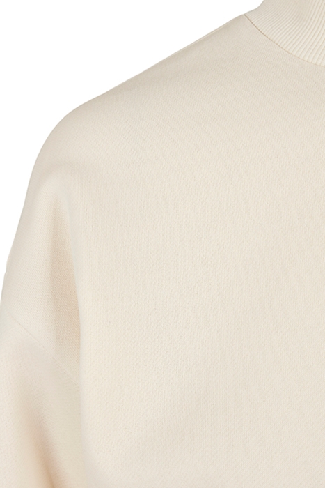 LADIES CROPPED OVERSIZED SWEAT HIGH NECK CREW WHITESAND 8