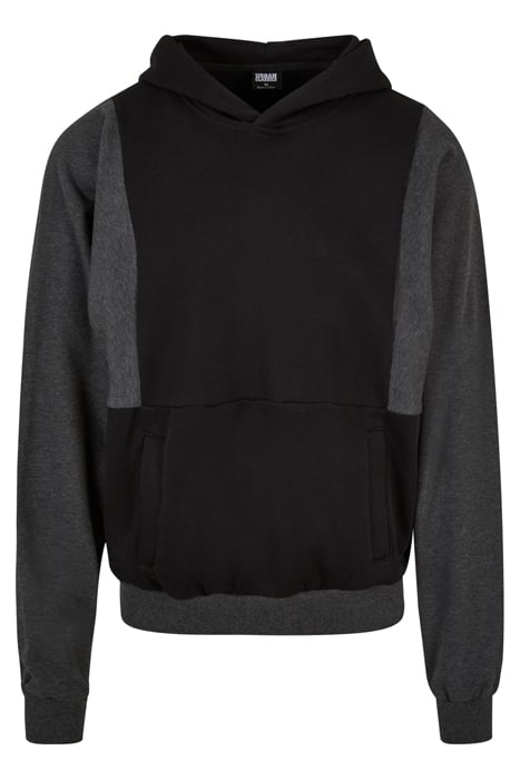 CUT ON SLEEVE HOODY BLACK/CHARCOAL 1